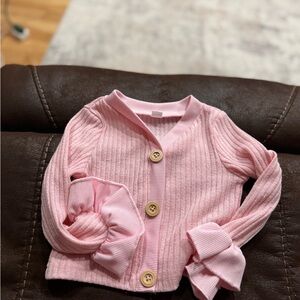 Pink Ribbed Kids Cardigan BN NW
